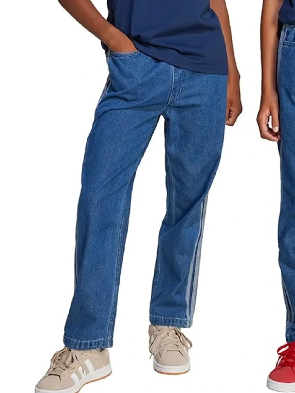 Adidas Originals Kids Denim 3-Stripes Pants Medium NWT Y2K unisex